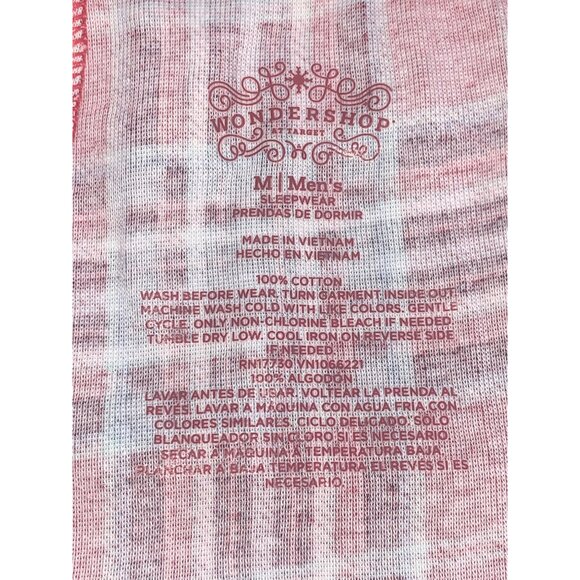 Wondershop Mens Red Plaid Pajama Pants With Drawstring Waist Size Medium - Picture 8 of 10